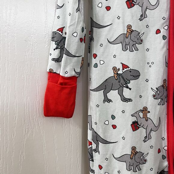 Sunshine Luckies Christmas Dinosaurs Gingerbead Men Bamboo Zippy 0-3 Months - Picture 7 of 12